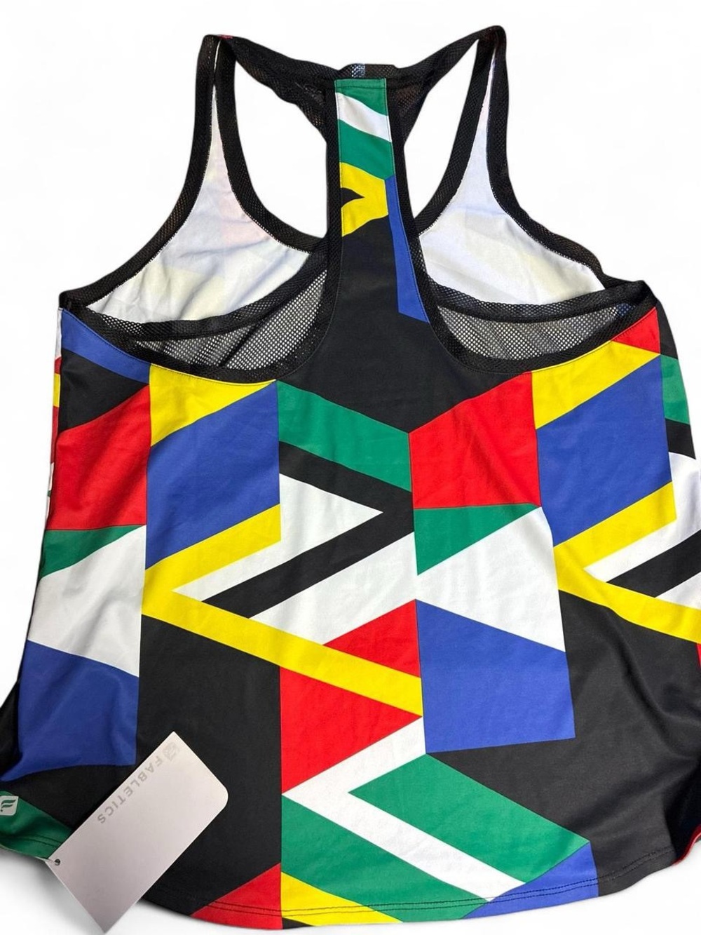 Fabletics Colorblock Geometric Racerback Tank — Blue, Yellow, Red, Black - Picture 5 of 5